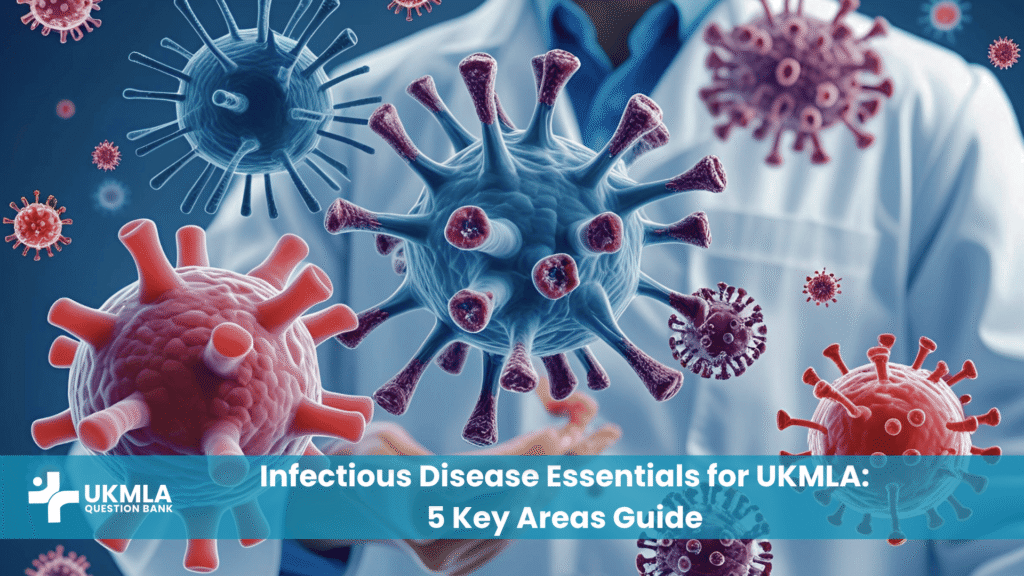 diagram of different pathogens, illustrating the core topics in Infectious Disease essentials for UKMLA.