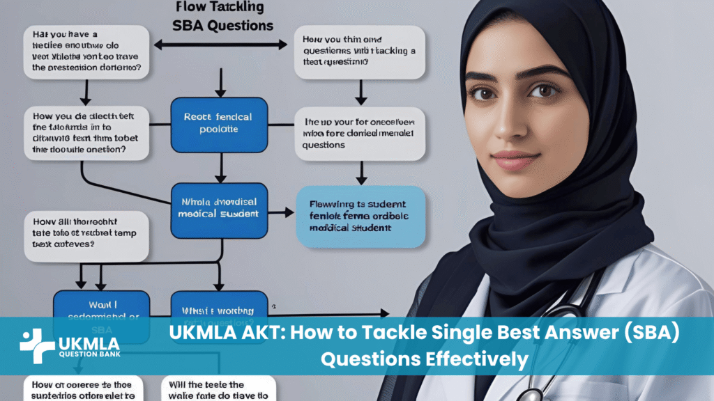 A flowchart diagram illustrating the process for tackling SBA questions effectively