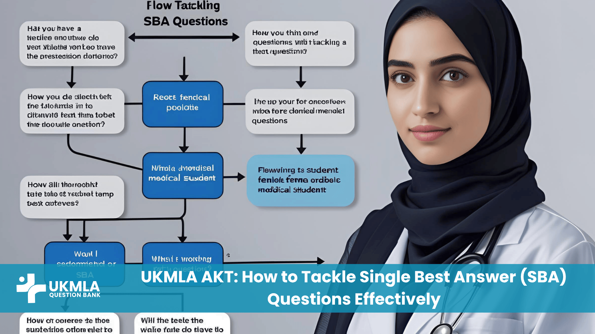 A flowchart diagram illustrating the process for tackling SBA questions effectively
