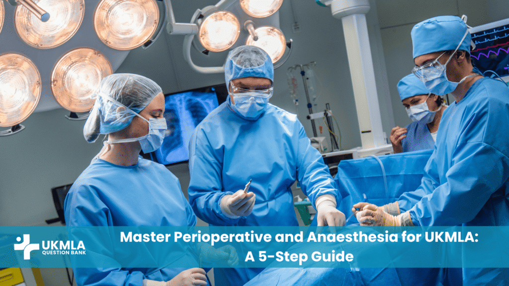 Anaesthetist monitoring a patient during a procedure, representing the essentials of perioperative and anaesthesia for UKMLA.
