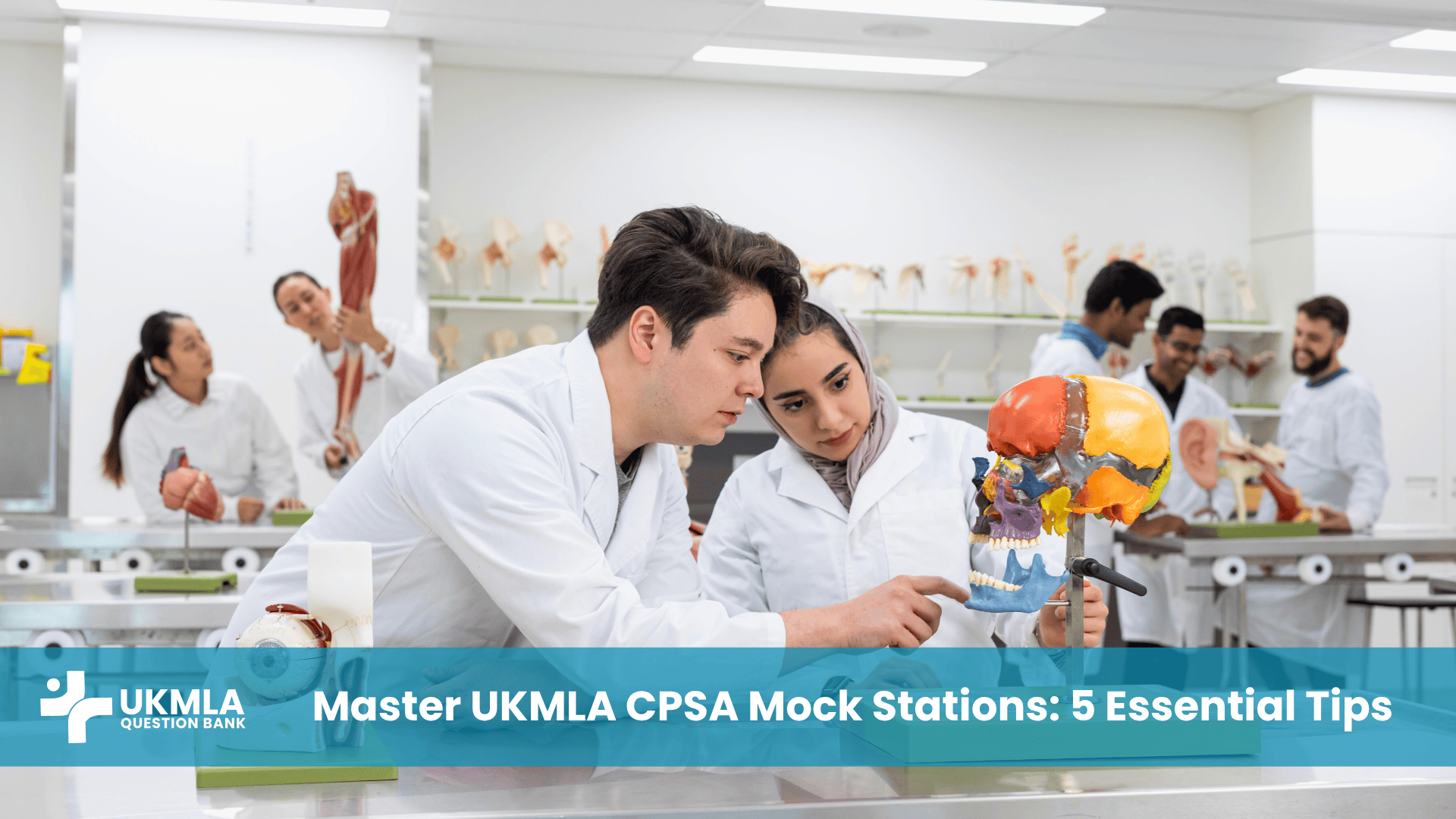 Medical students practicing with UKMLA CPSA mock stations.