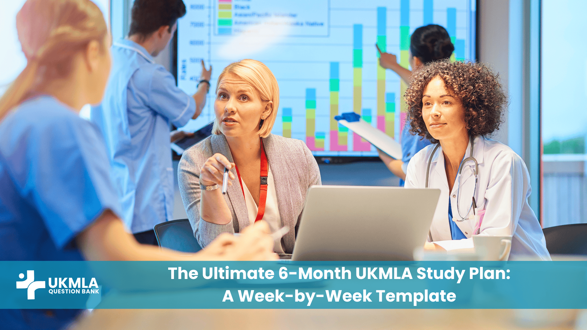 A desk with a 6 month UKMLA study plan laid out.