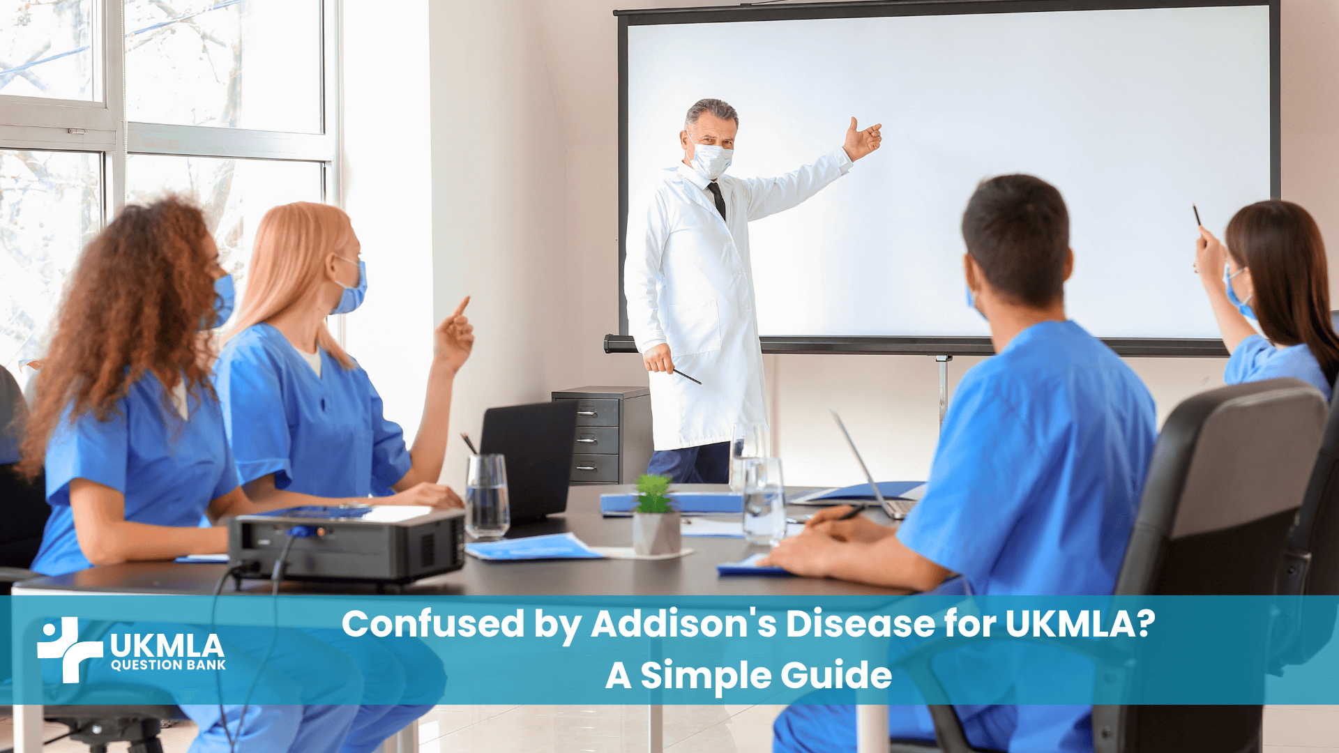 A doctor teaching a student to spot the signs of addisons disease ukmla.