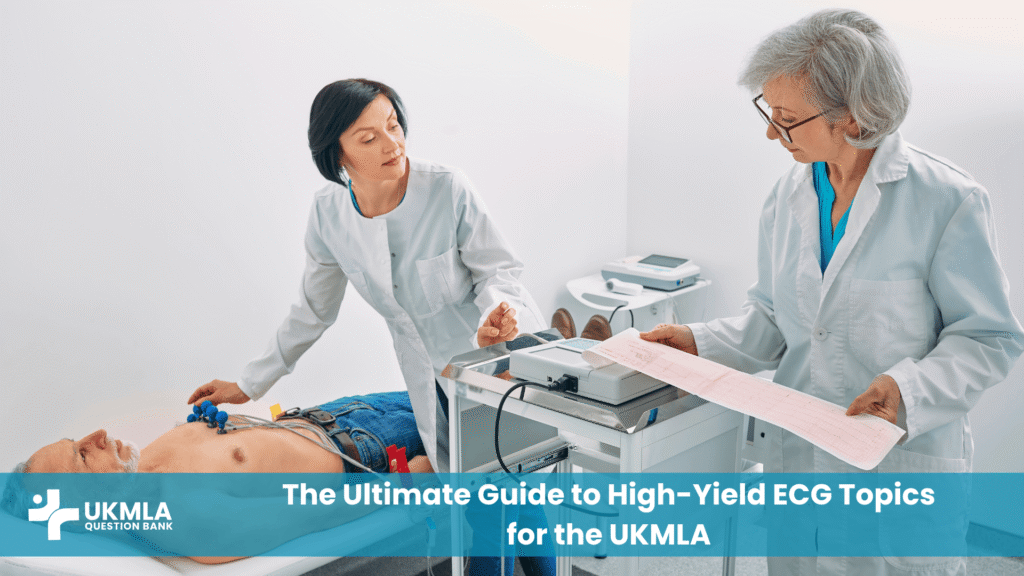 A doctor and student discussing high-yield ECG topics for UKMLA