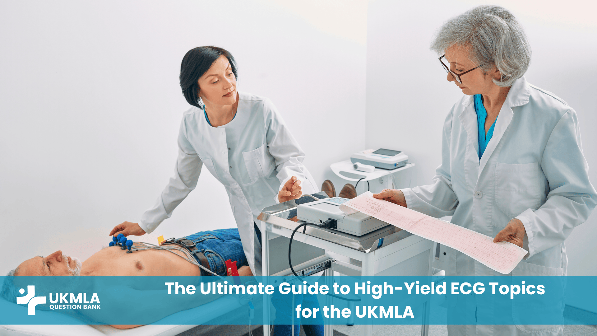 A doctor and student discussing high-yield ECG topics for UKMLA