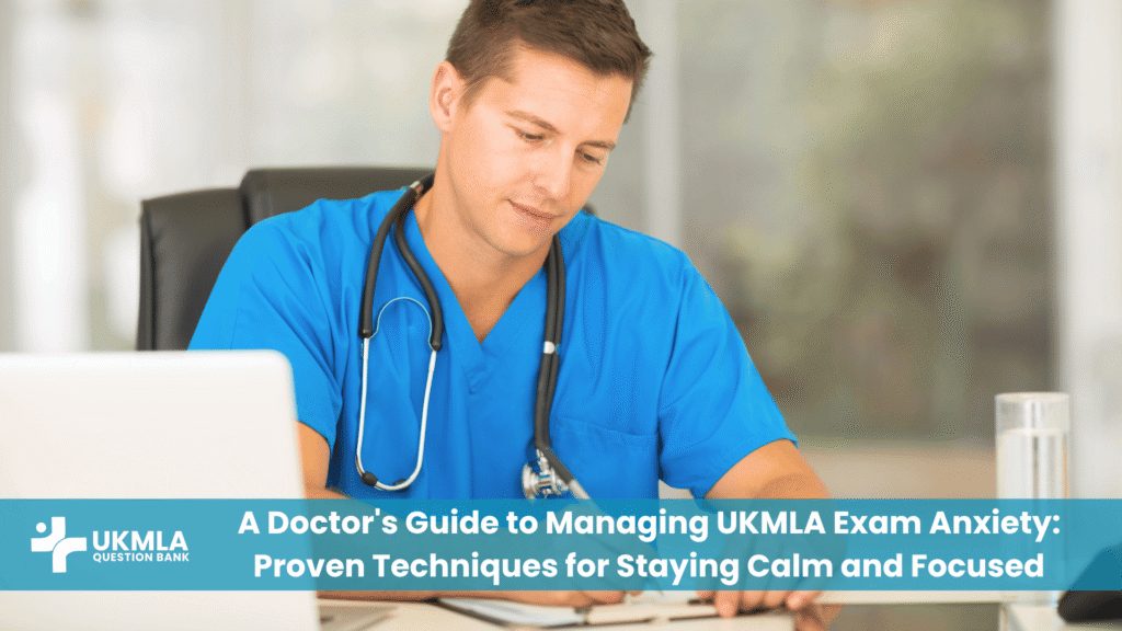 A medical student using techniques on how to manage UKMLA exam anxiety