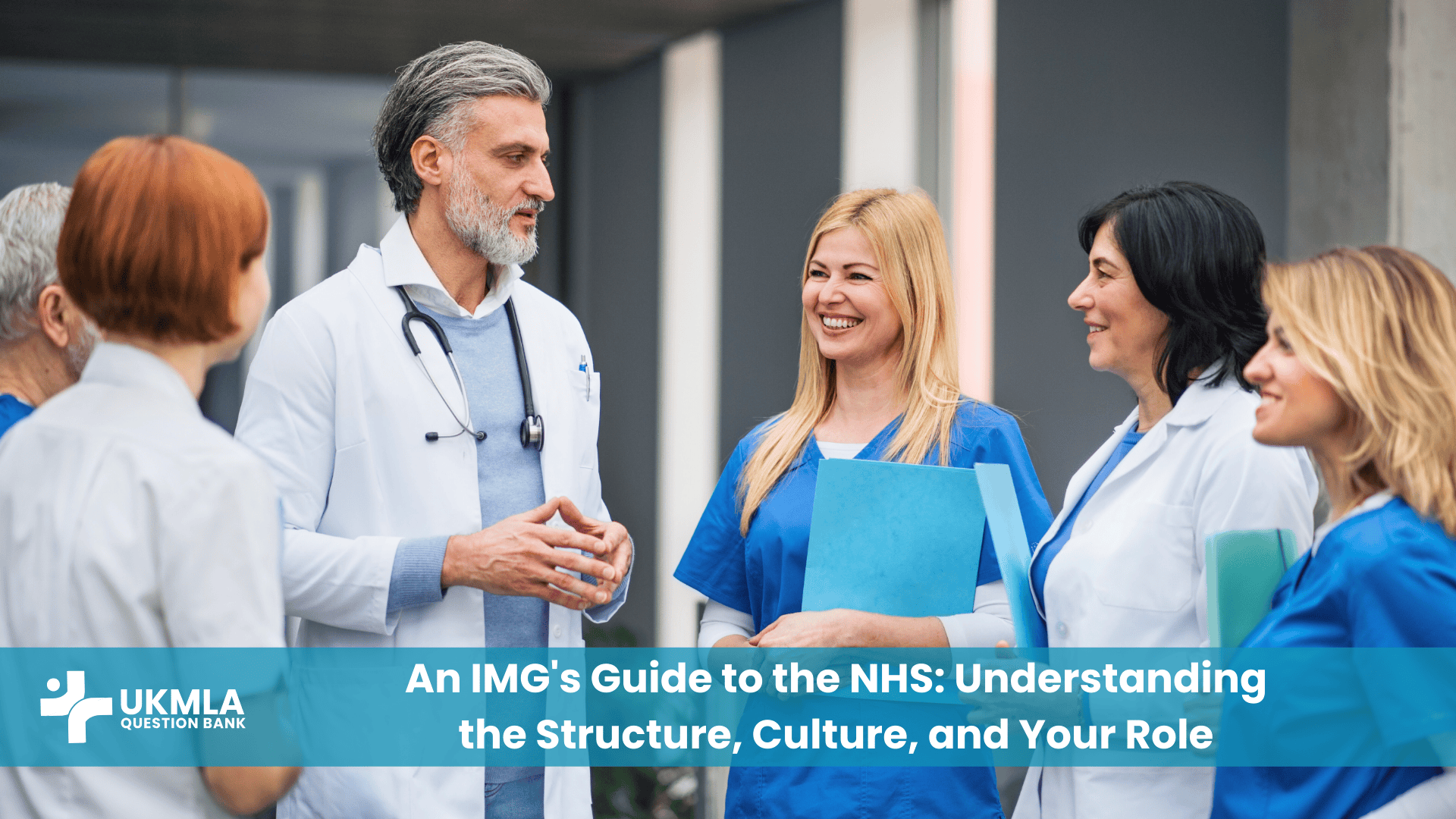 A group of international doctors using an nhs guide for imgs