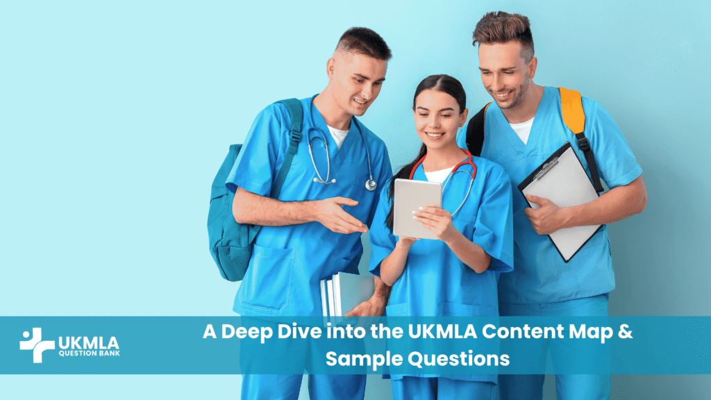 Students analyzing the UKMLA content map and questions