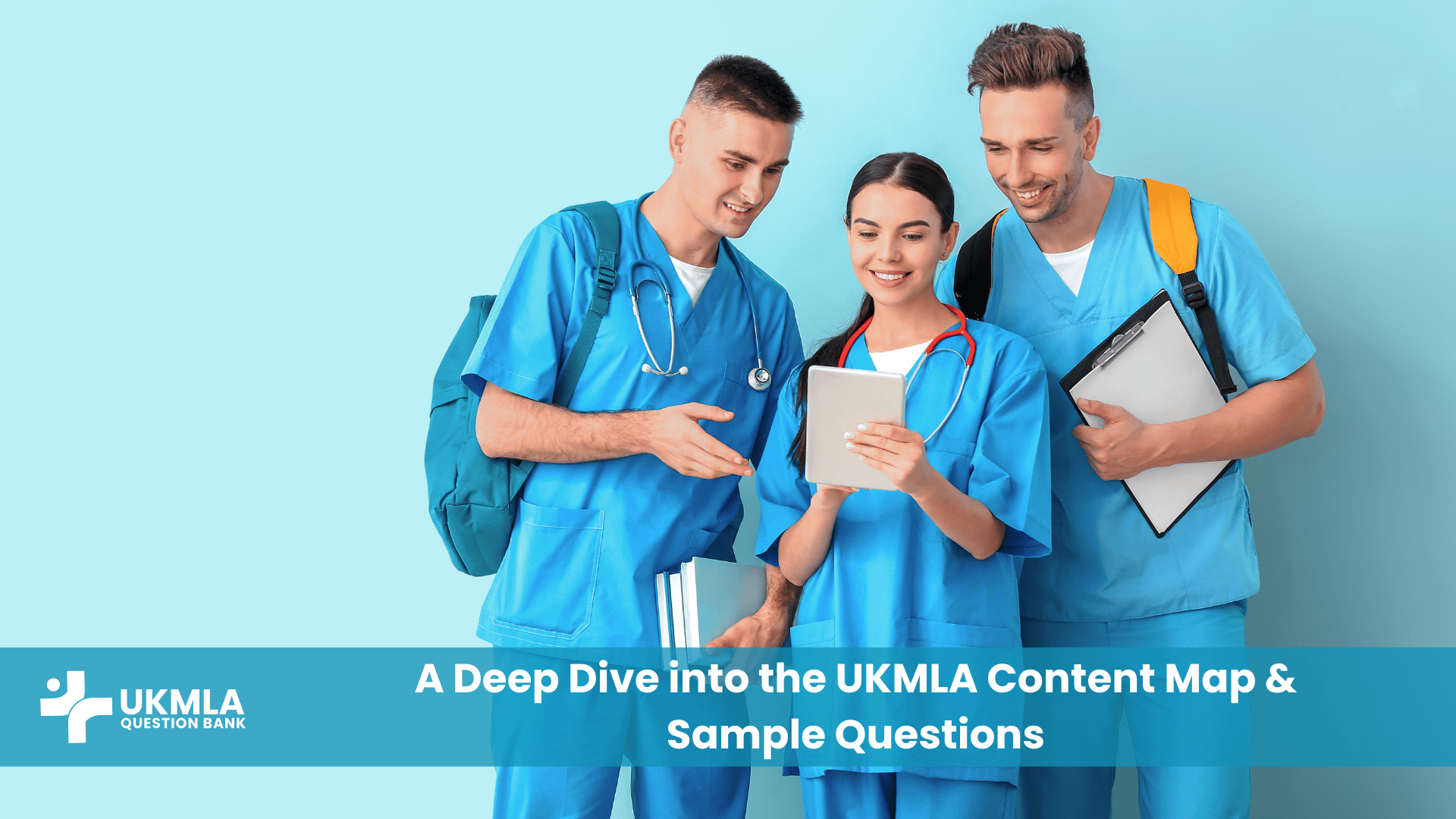 Students analyzing the UKMLA content map and questions