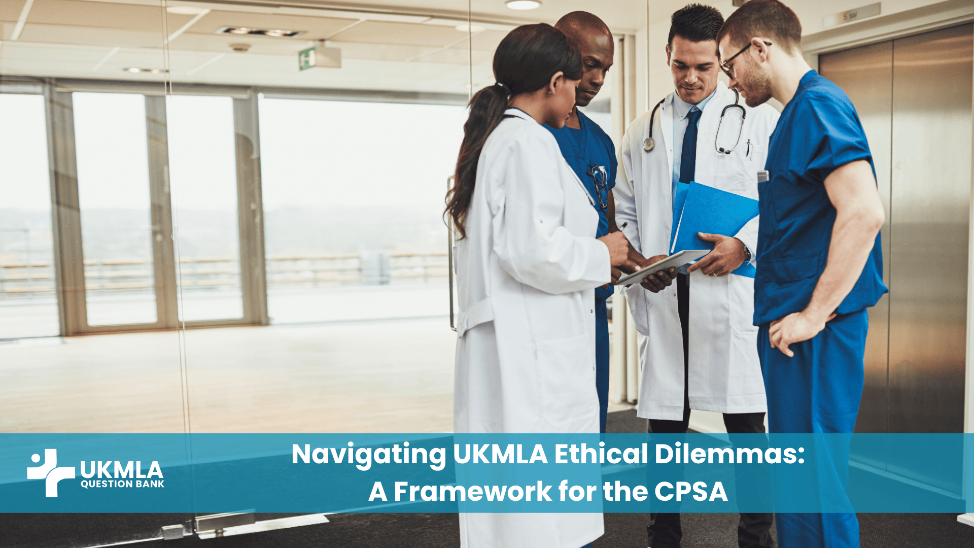 Medical students discussing ukmla ethical dilemmas with a tutor.