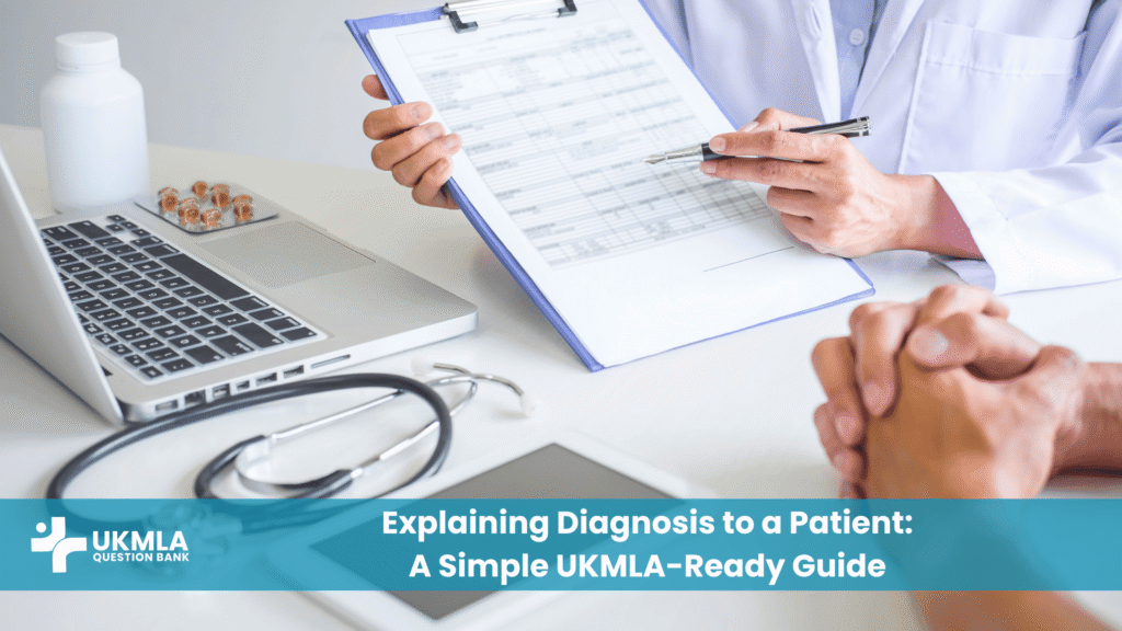 A compassionate doctor is sitting with a patient and is in the process of explaining diagnosis cpsa.
