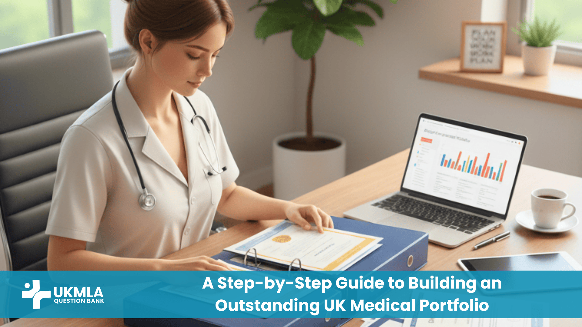 A junior doctor shows how to build a medical portfolio UK by organizing their achievements and certificates.