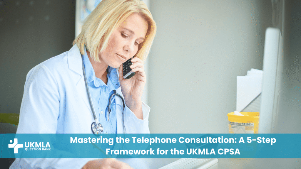 A doctor learning how to manage a phone consultation CPSA by speaking calmly to a patient.