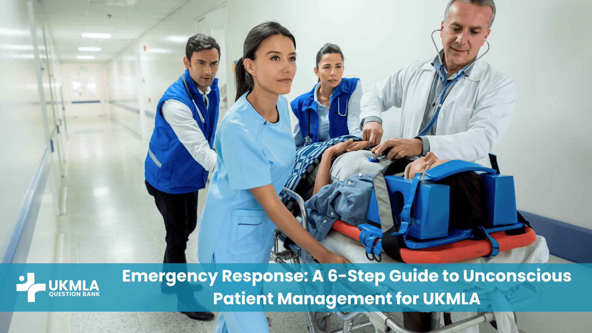 Doctor assessing patient in guide to unconscious patient management UKMLA